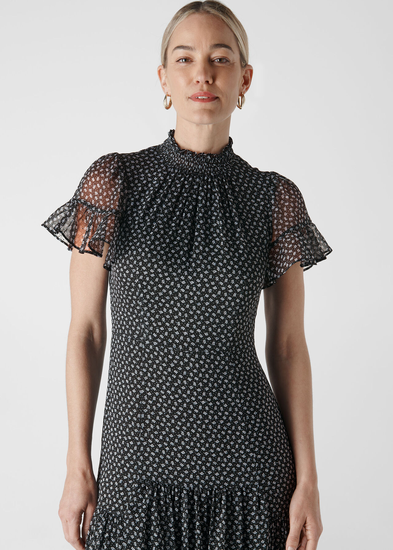 Black/Multi Autumn Bud Babycord Dress WHISTLES Whistles US