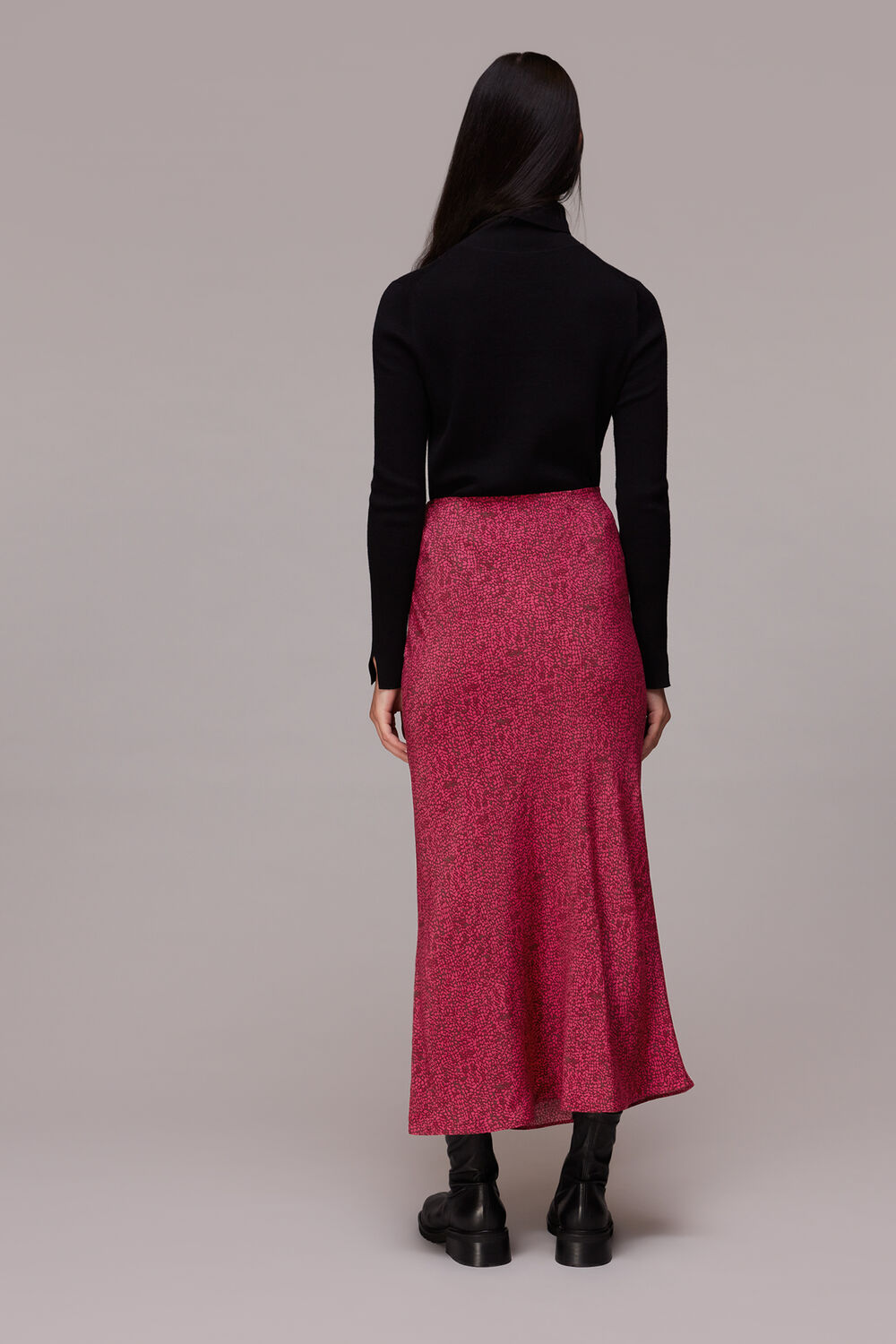 Abstract Snake Bias Cut Skirt