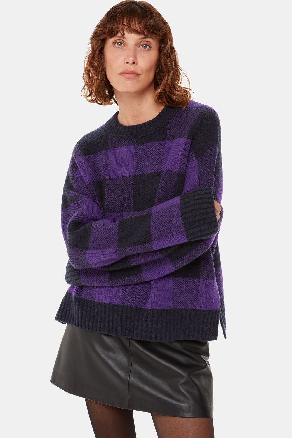 Purple Check Sweater