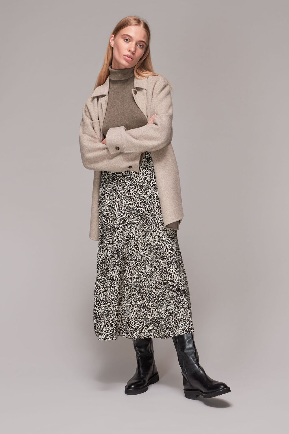 Multicolour Micro Animal Bias Cut Skirt