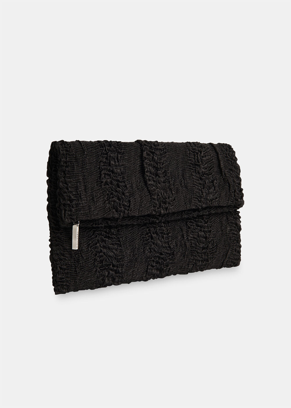 Joy Satin Ruched Zip Clutch
