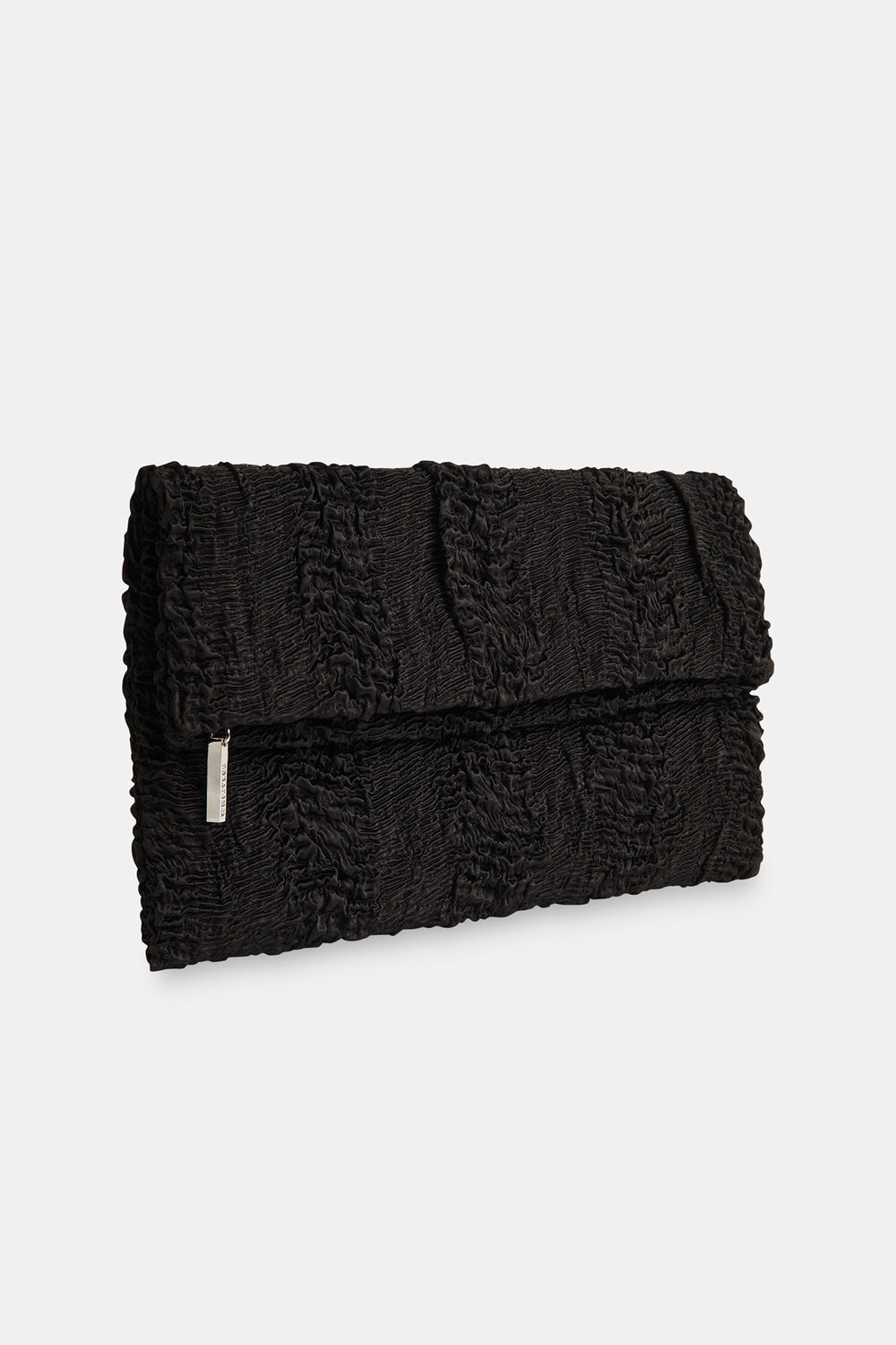 Joy Satin Ruched Zip Clutch