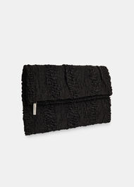 Joy Satin Ruched Zip Clutch
