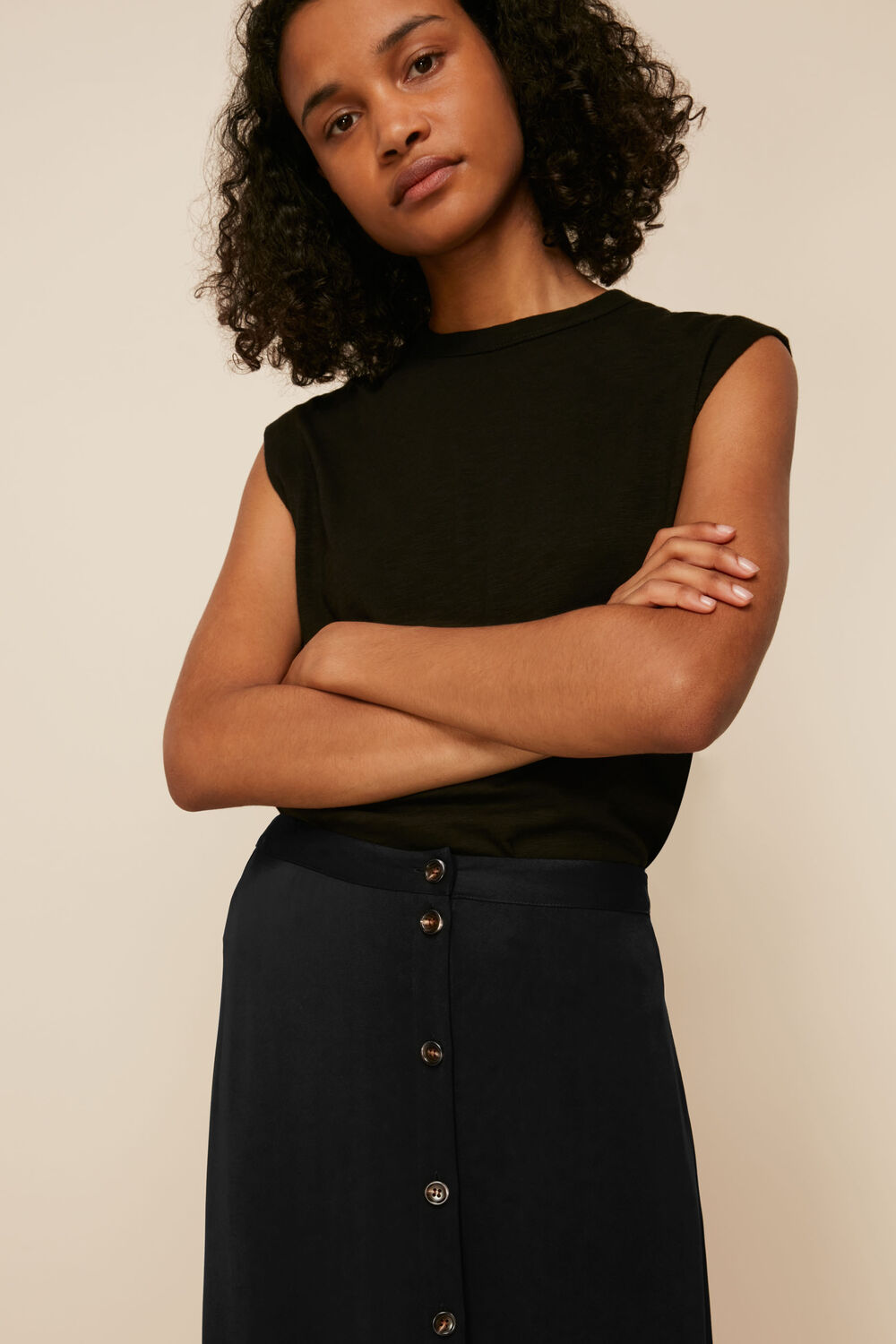 Button Front Skirt