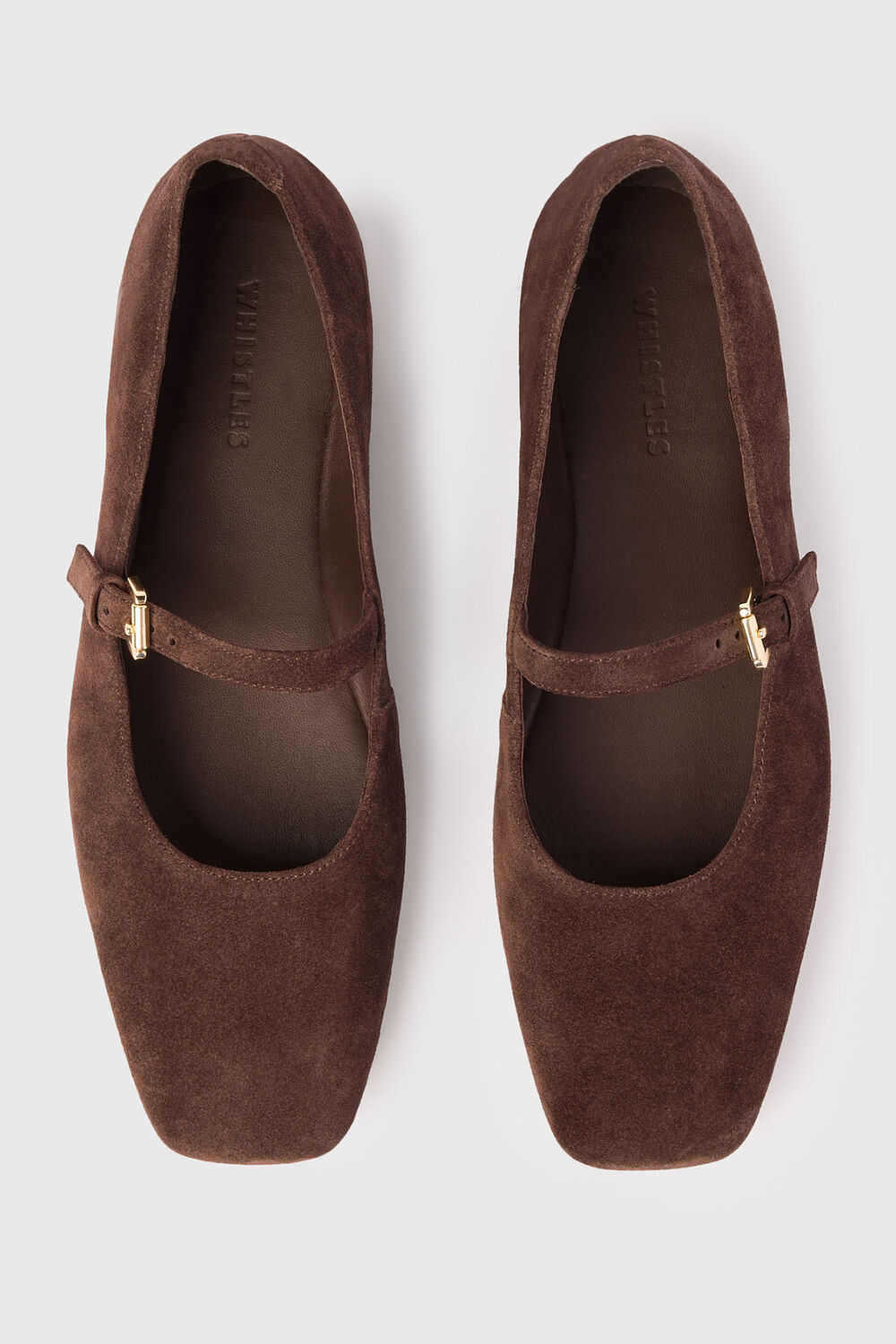 Chocolate Suede Mary Jane Ballet Pump
