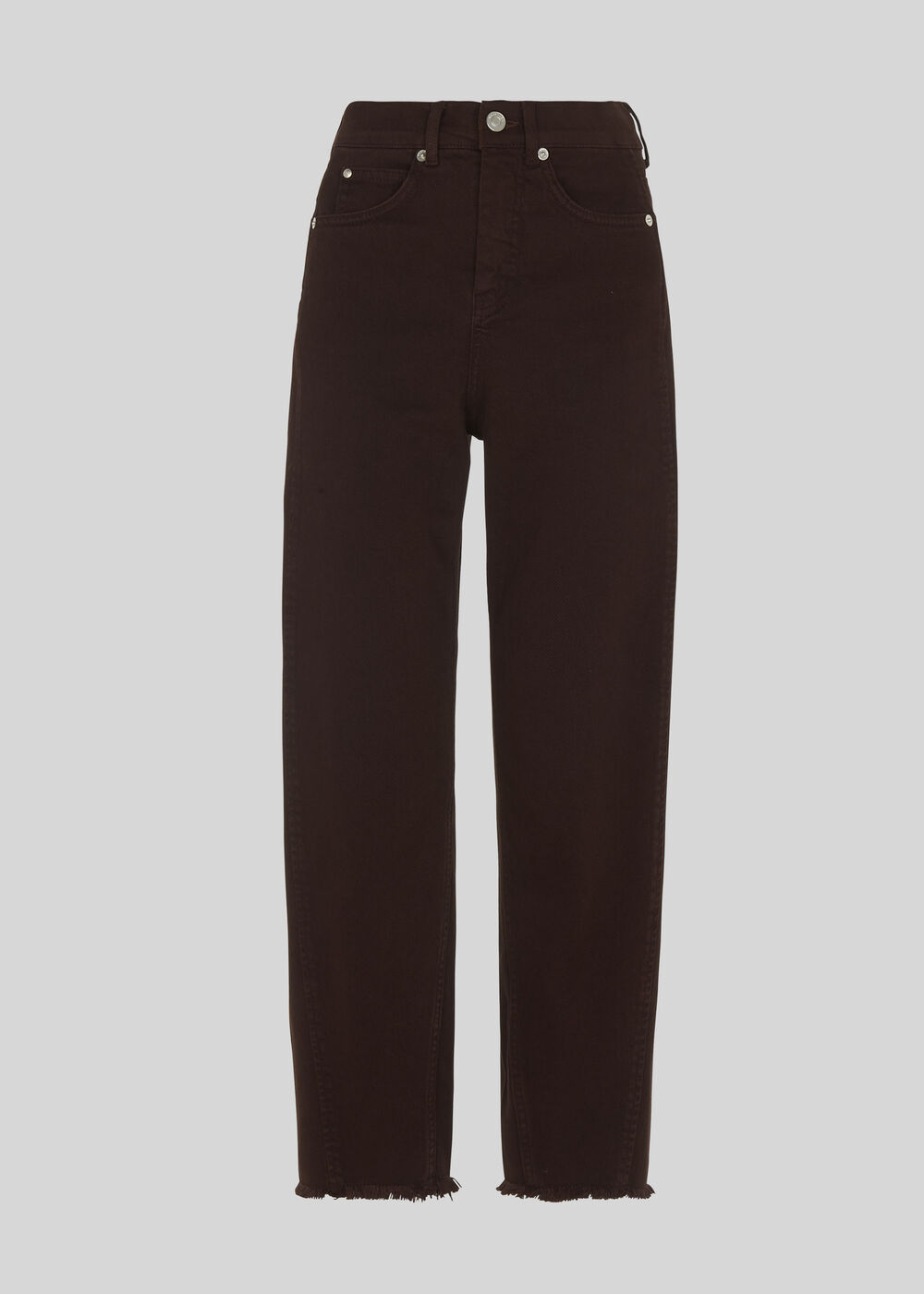 High Waist Barrel Leg Jean Chocolate