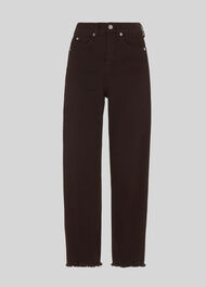 High Waist Barrel Leg Jean Chocolate