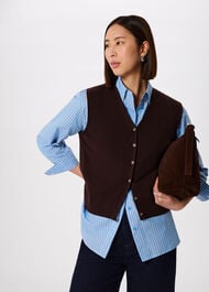 V Neck Button Front Knit Tank