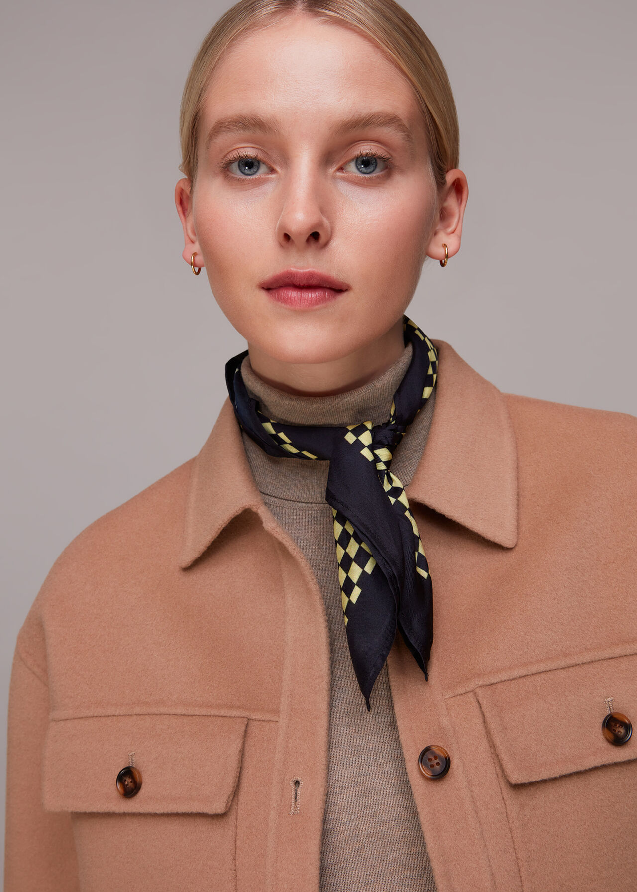 Checkerboard Silk Scarf