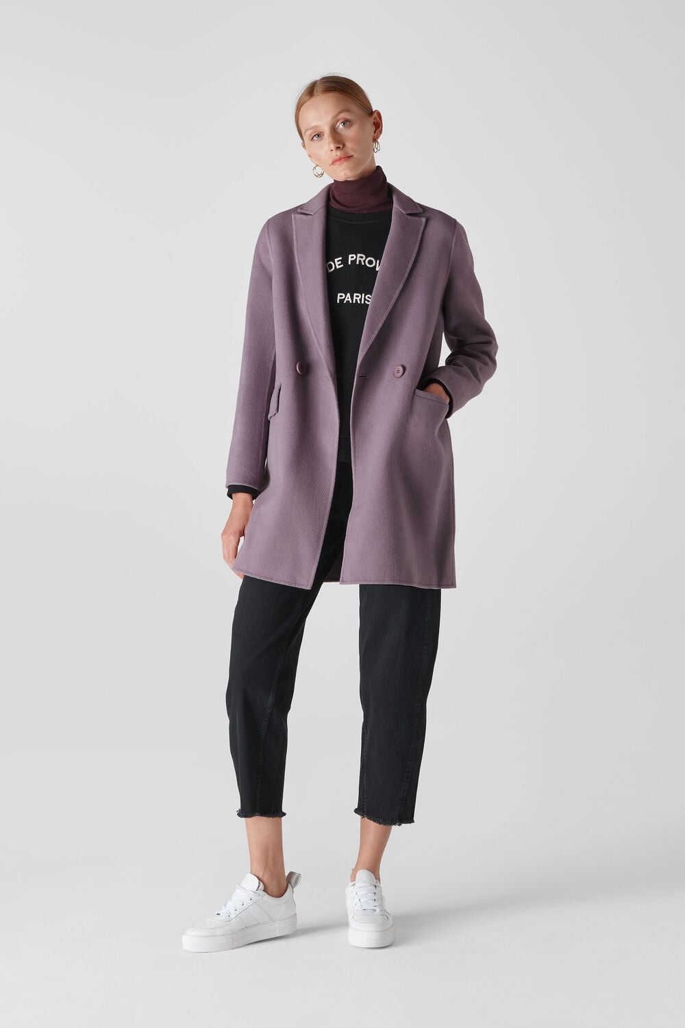Double Faced Wool Coat Lilac