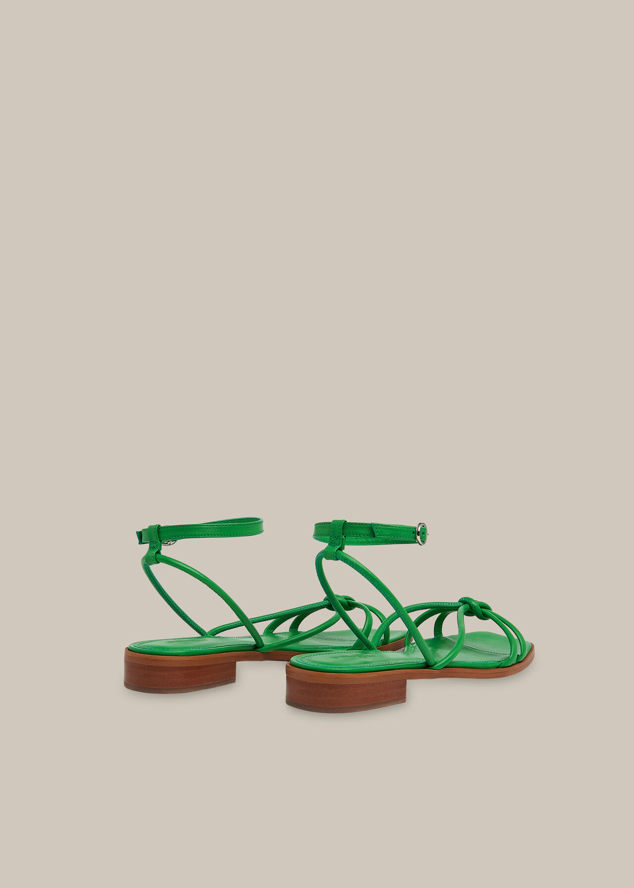 Roya Flat Strappy Sandal Green