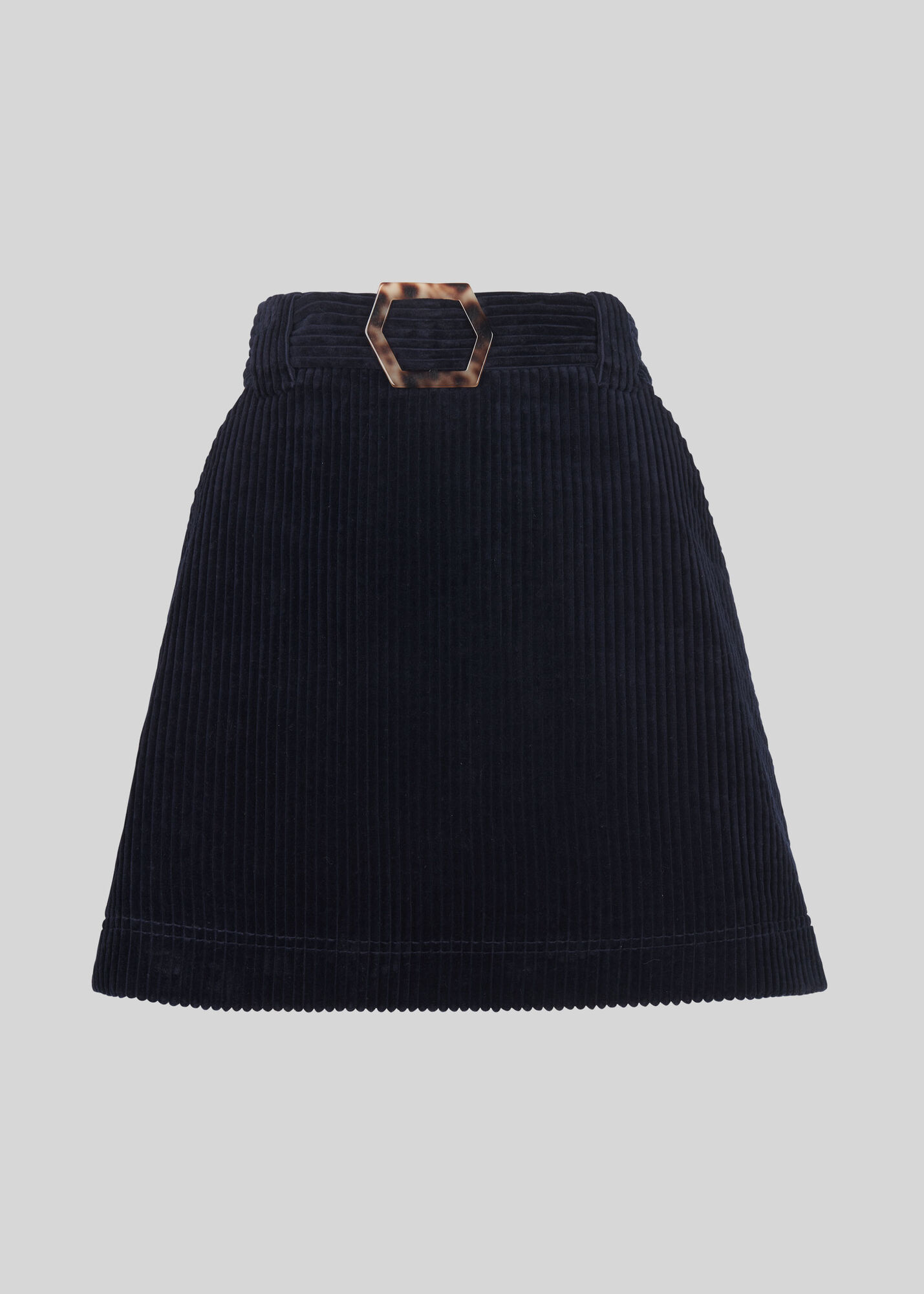 Navy Cord Resin Buckle Skirt | WHISTLES