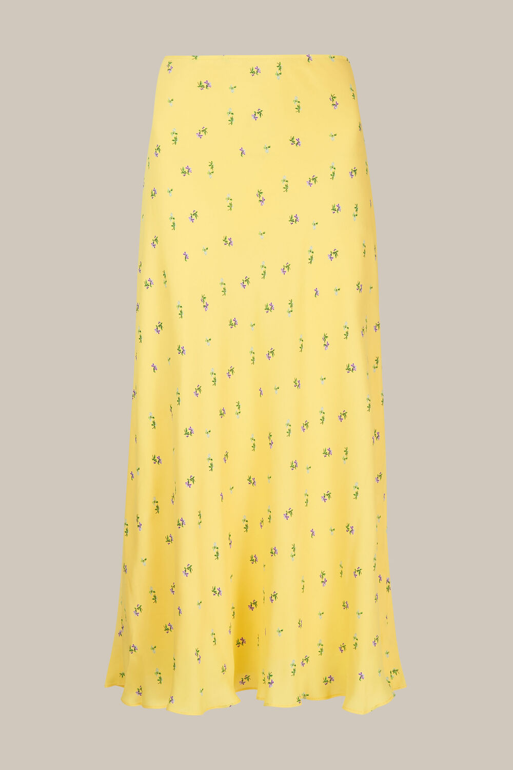 Forget Me Not Bias Cut Skirt Yellow/Multi