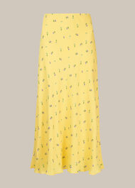 Forget Me Not Bias Cut Skirt Yellow/Multi