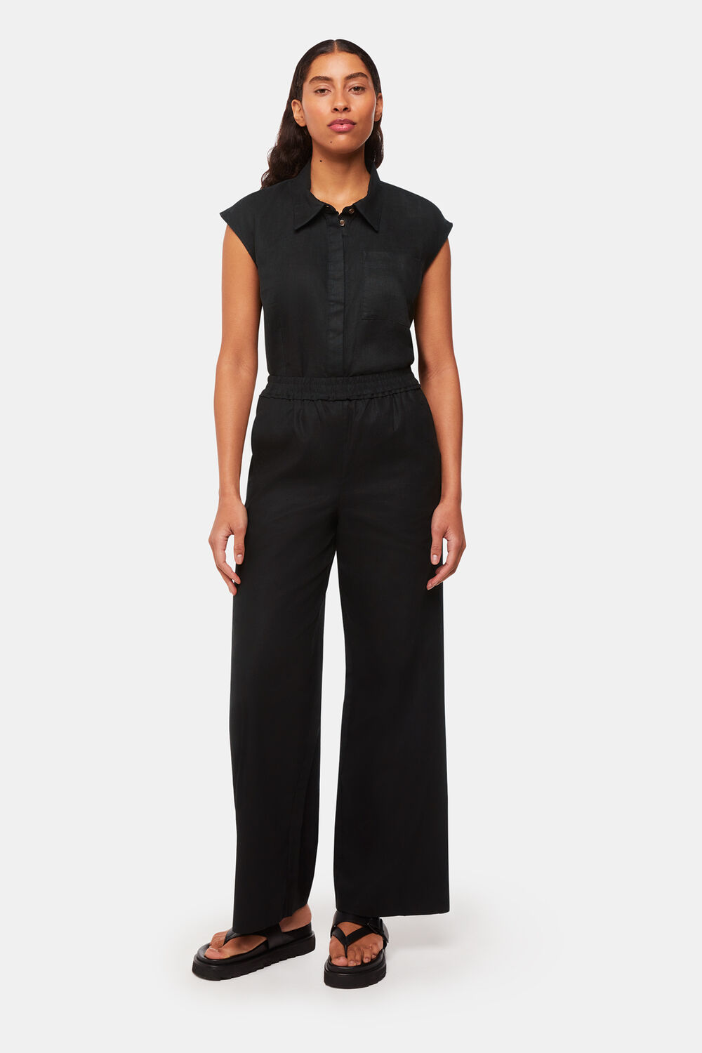 Black Olivia Linen Shirt