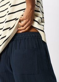 Petite Wide Crop Cheesecloth Trouser