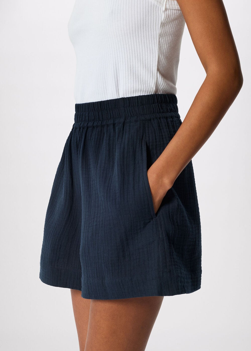 Pull On Cheesecloth Short