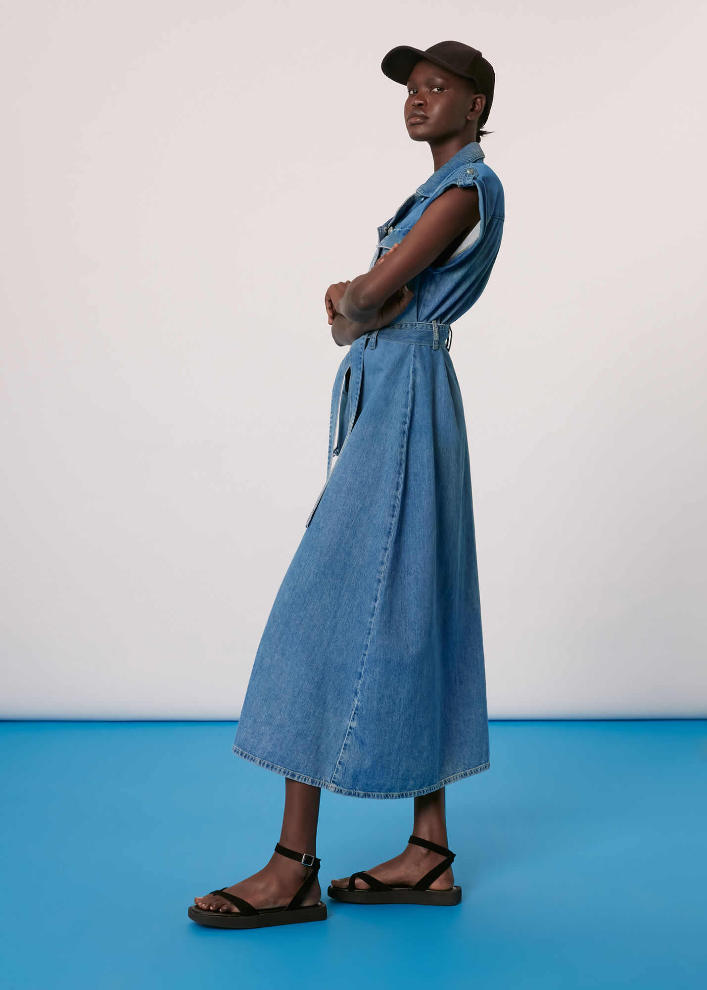 Alisha Denim Midi Dress WHISTLES