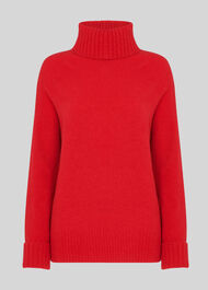 Oversized Roll Neck Red