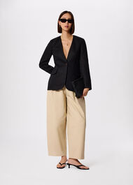 Collarless Linen Blazer