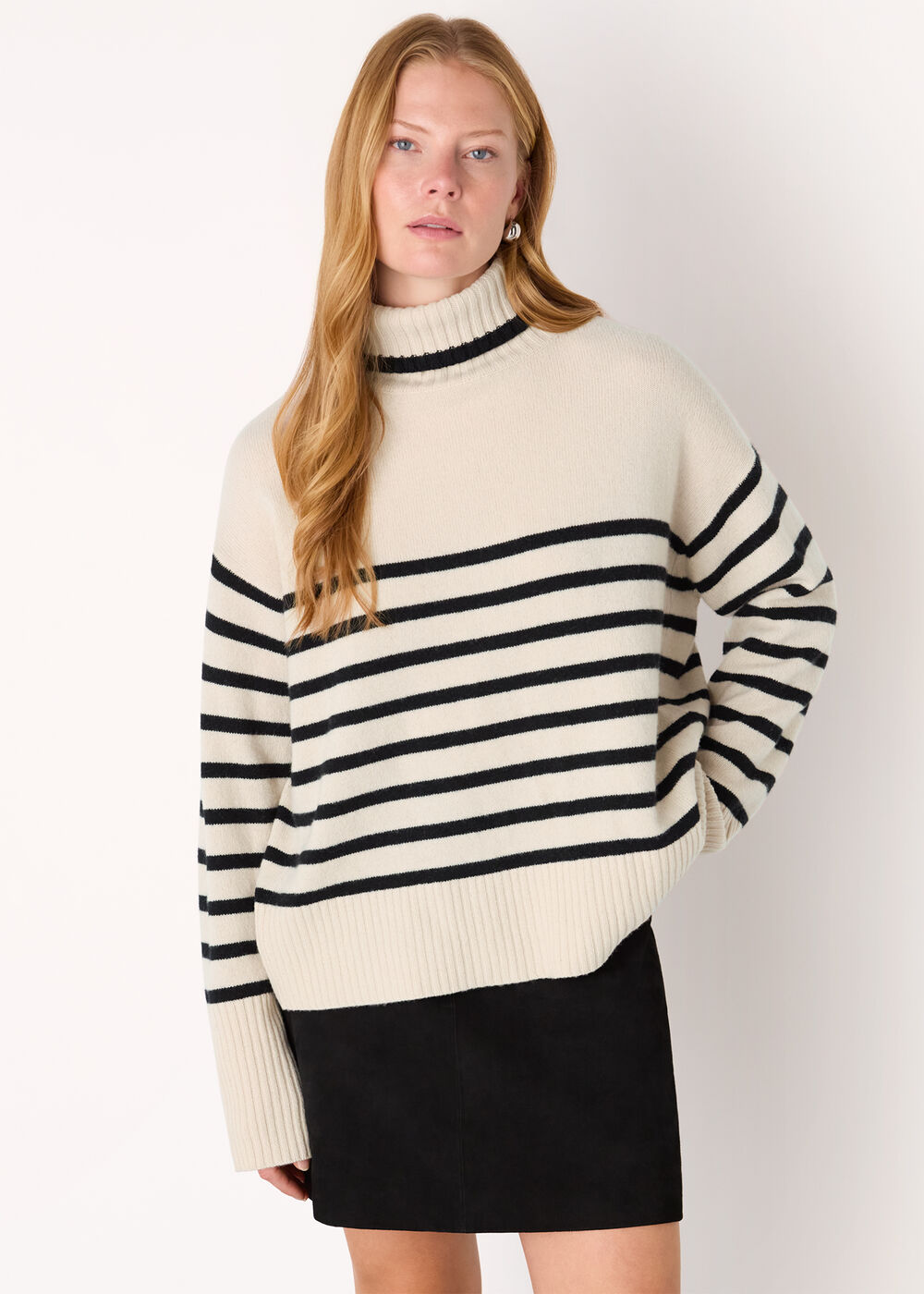 Stripe Wool Roll Neck