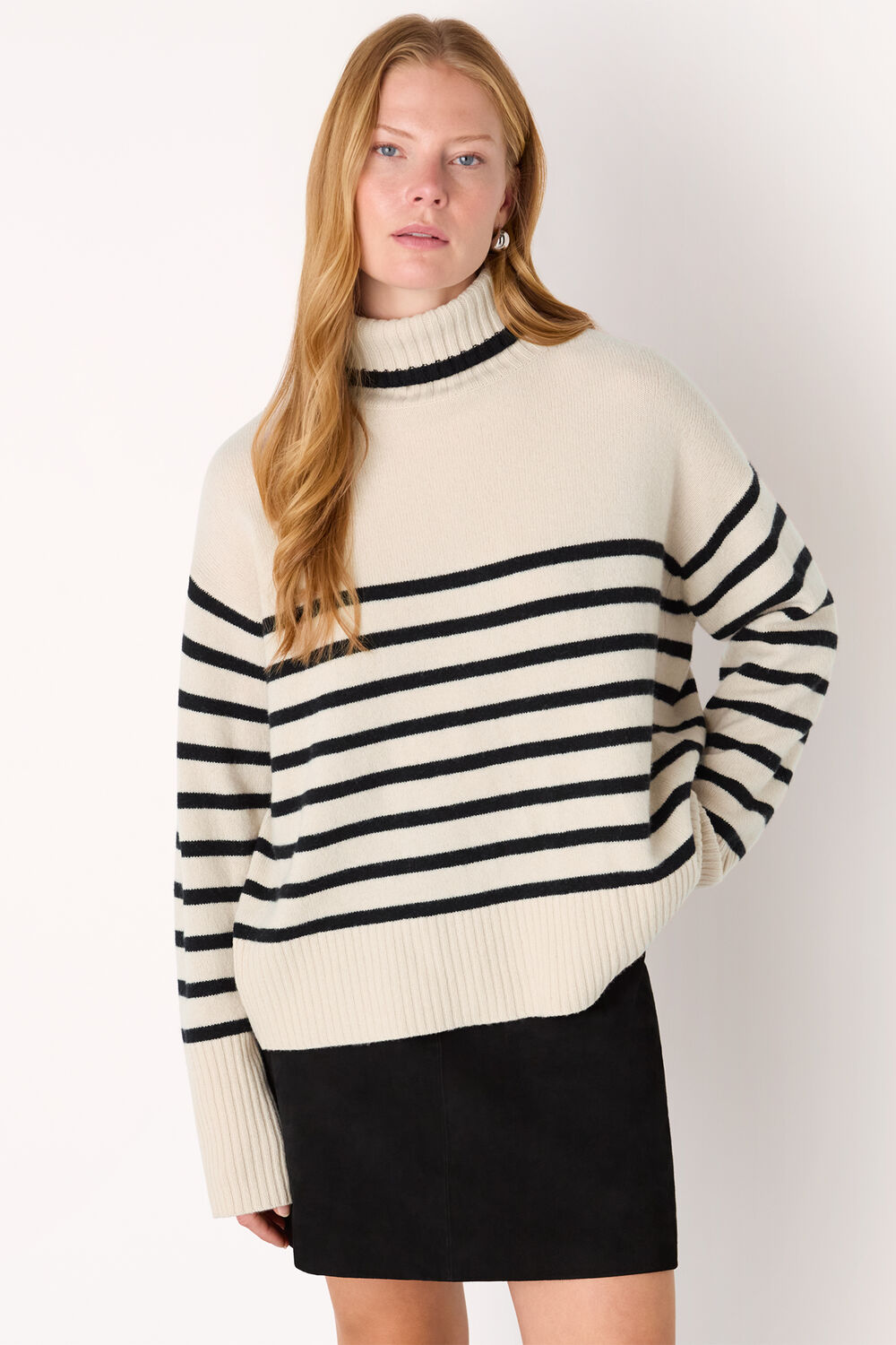 Stripe Wool Roll Neck