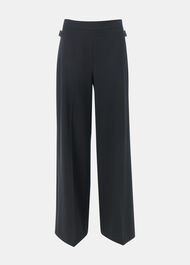 Petite Wool Blend Tab Detail Trouser