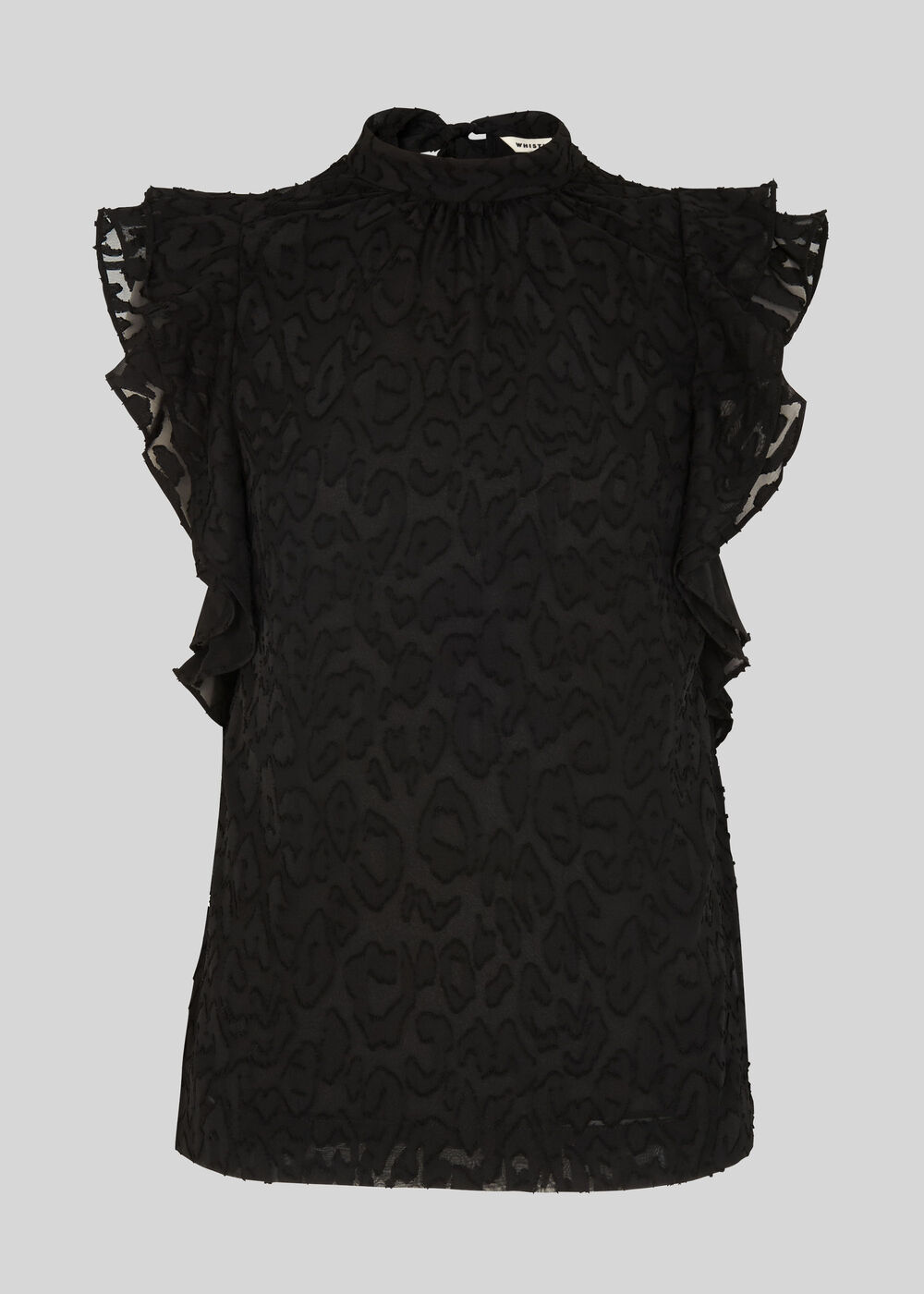Animal Devore Frill Top Black