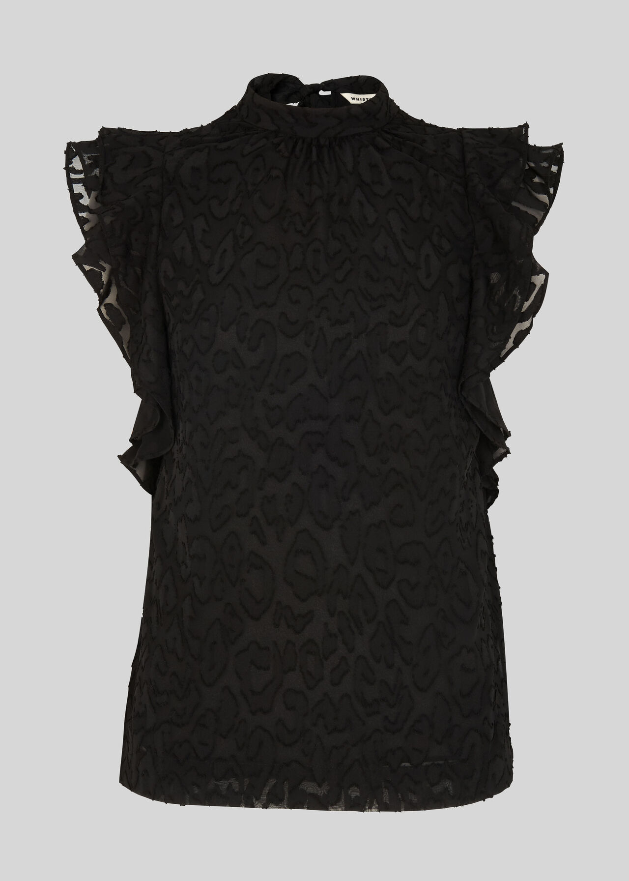 Animal Devore Frill Top Black