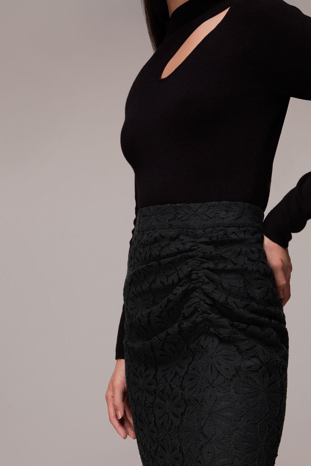 Lace Column Skirt