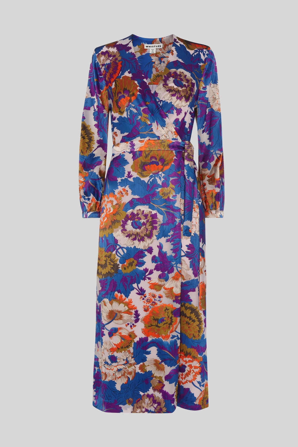 Autumn Bloom Devore Wrap Dress Multicolour