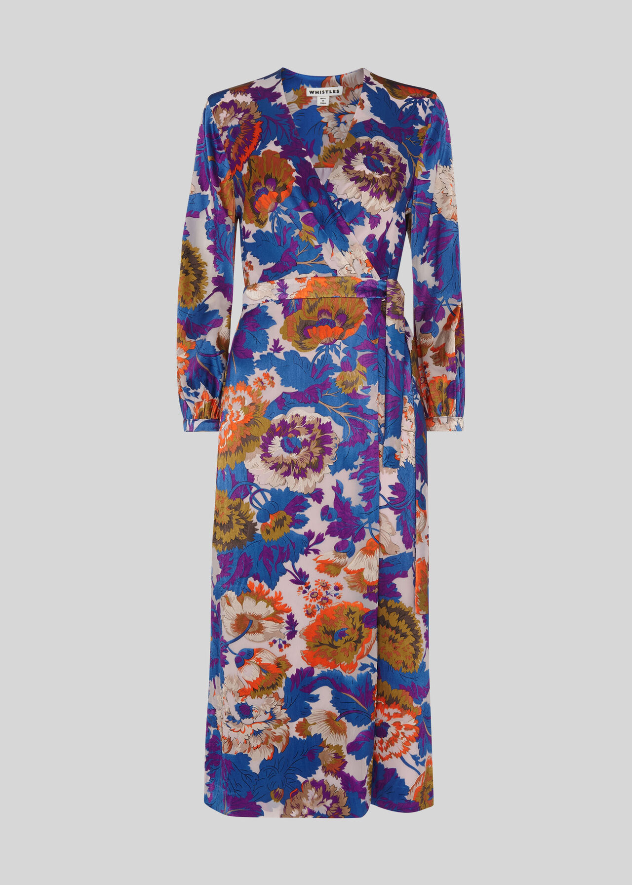 Autumn Bloom Devore Wrap Dress Multicolour