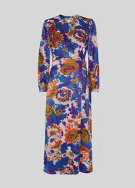 Autumn Bloom Devore Wrap Dress Multicolour