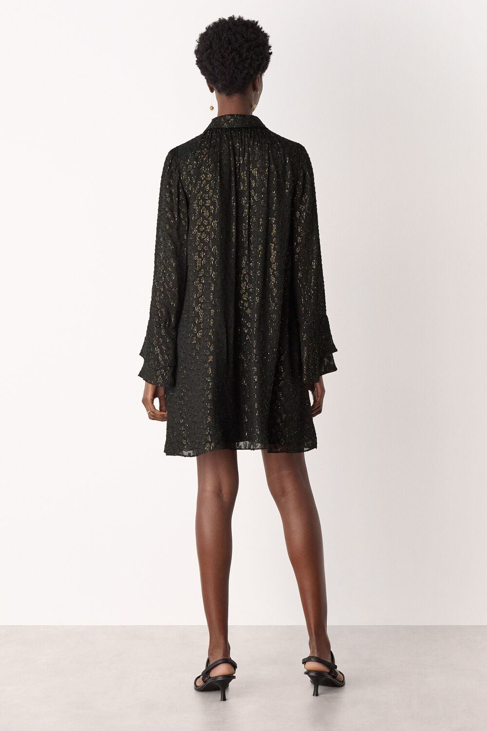 Metallic Dobby Mini Dress