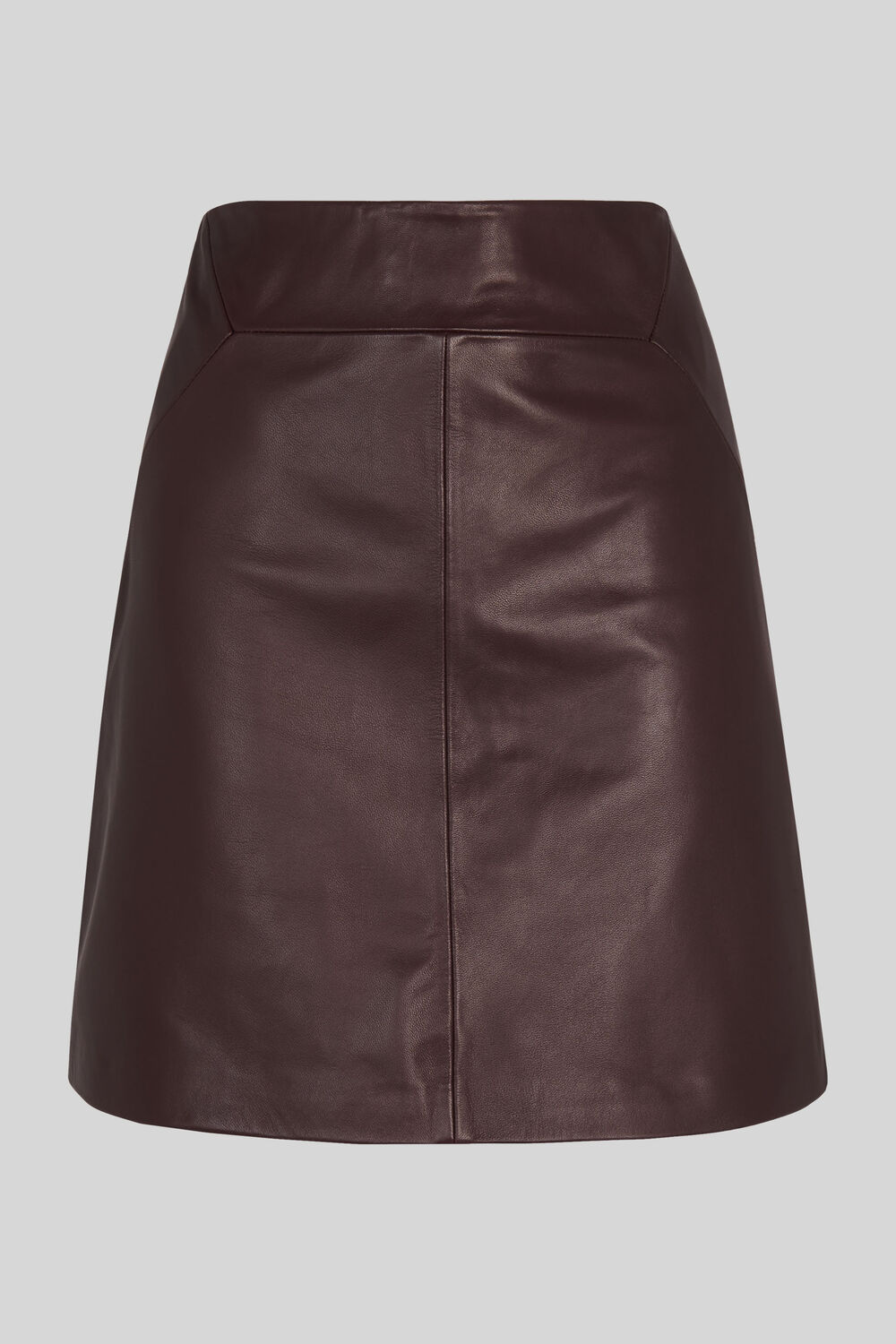 Leather A Line Skirt Burgundy