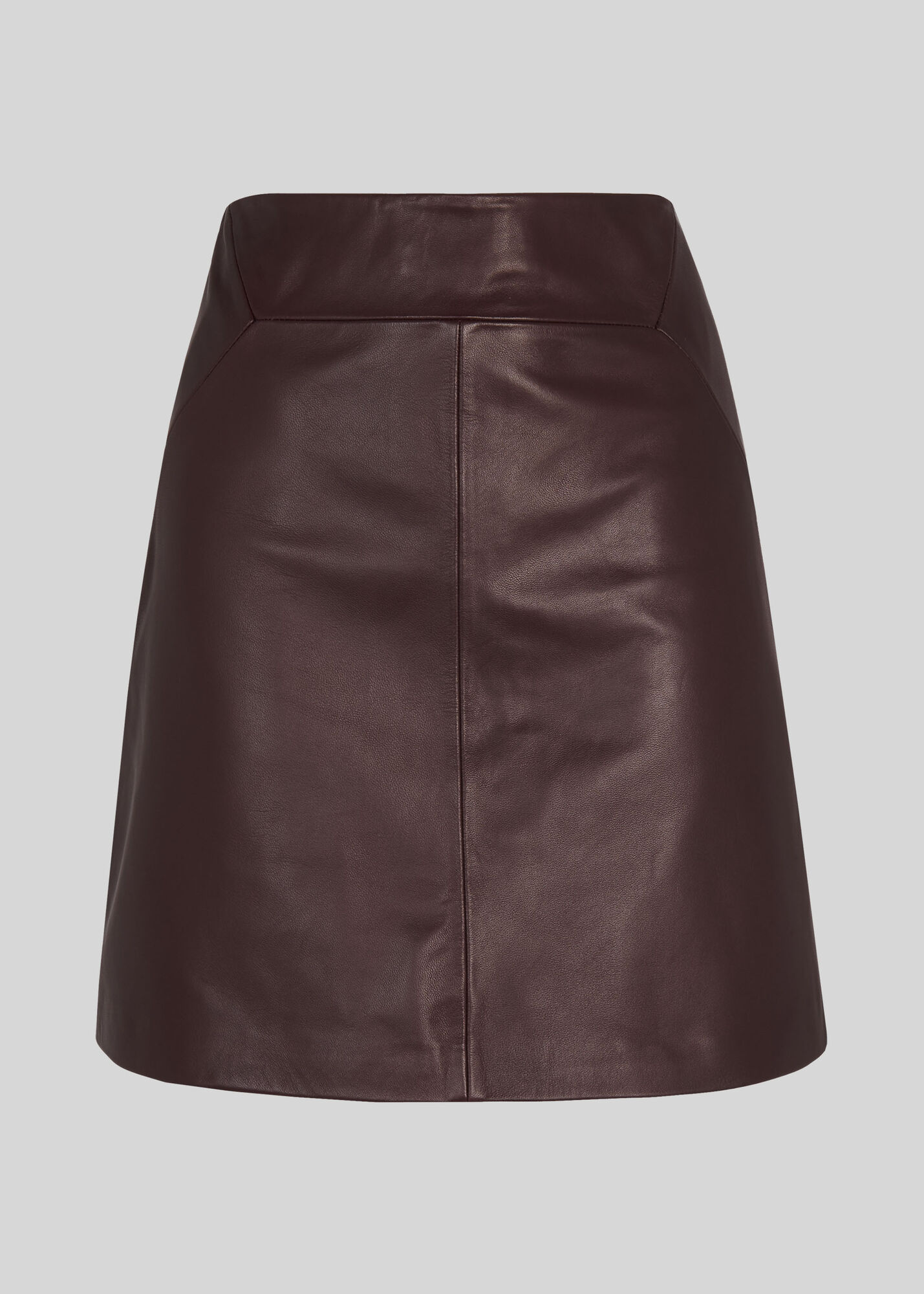 Burgundy Leather A Line Skirt WHISTLES Whistles
