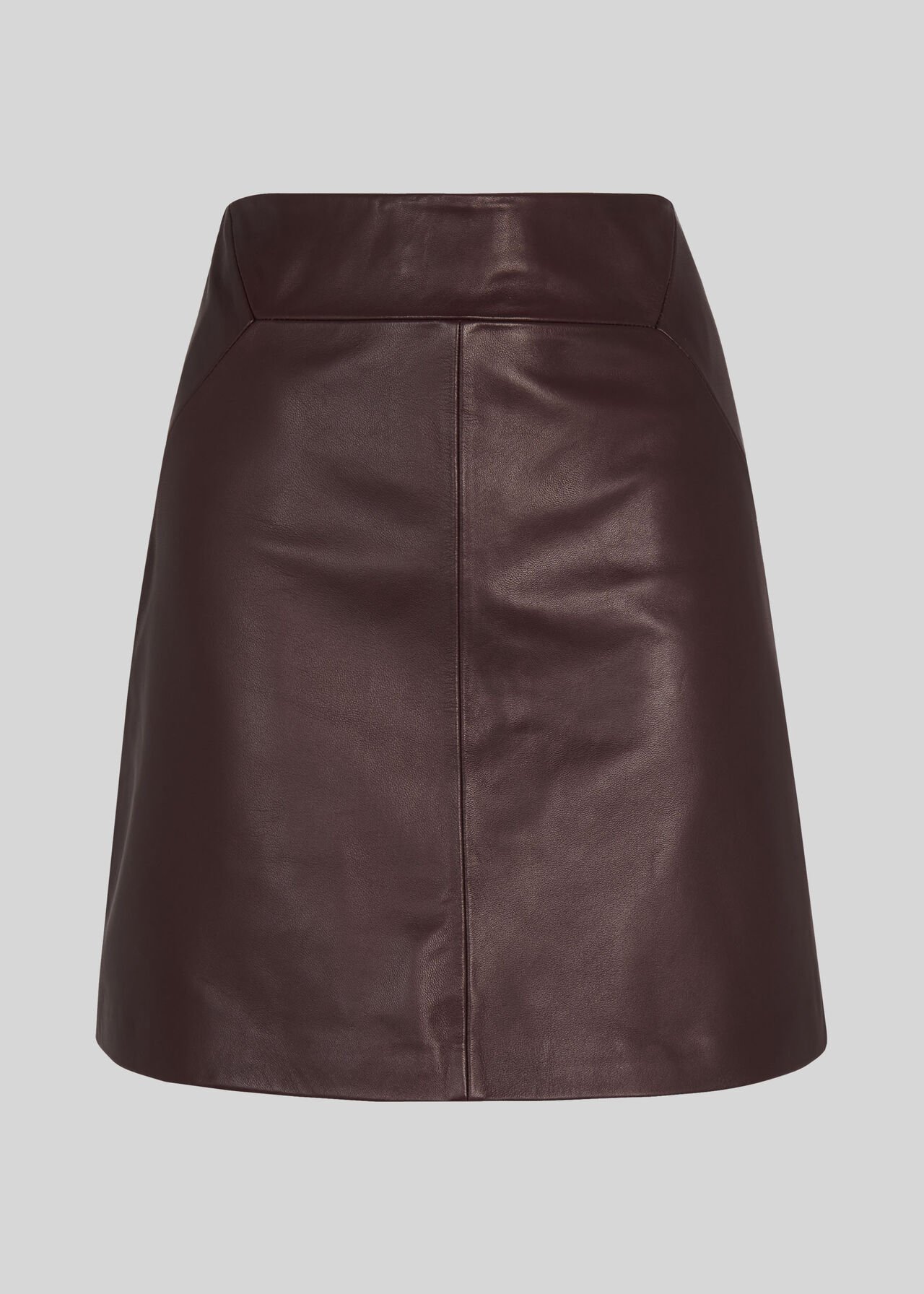 Leather A Line Skirt Burgundy