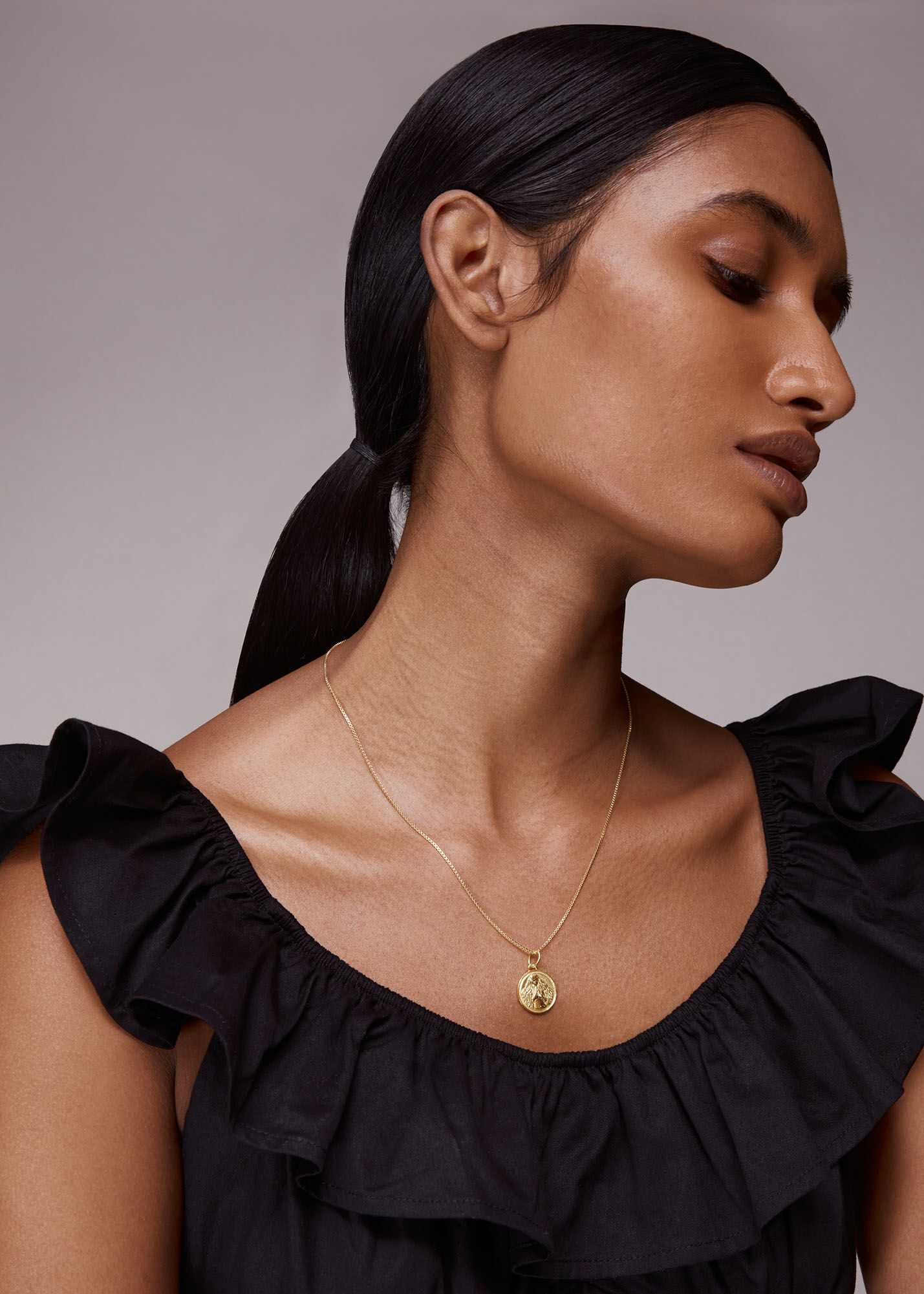 Gold Rj Virgo Necklace | WHISTLES 