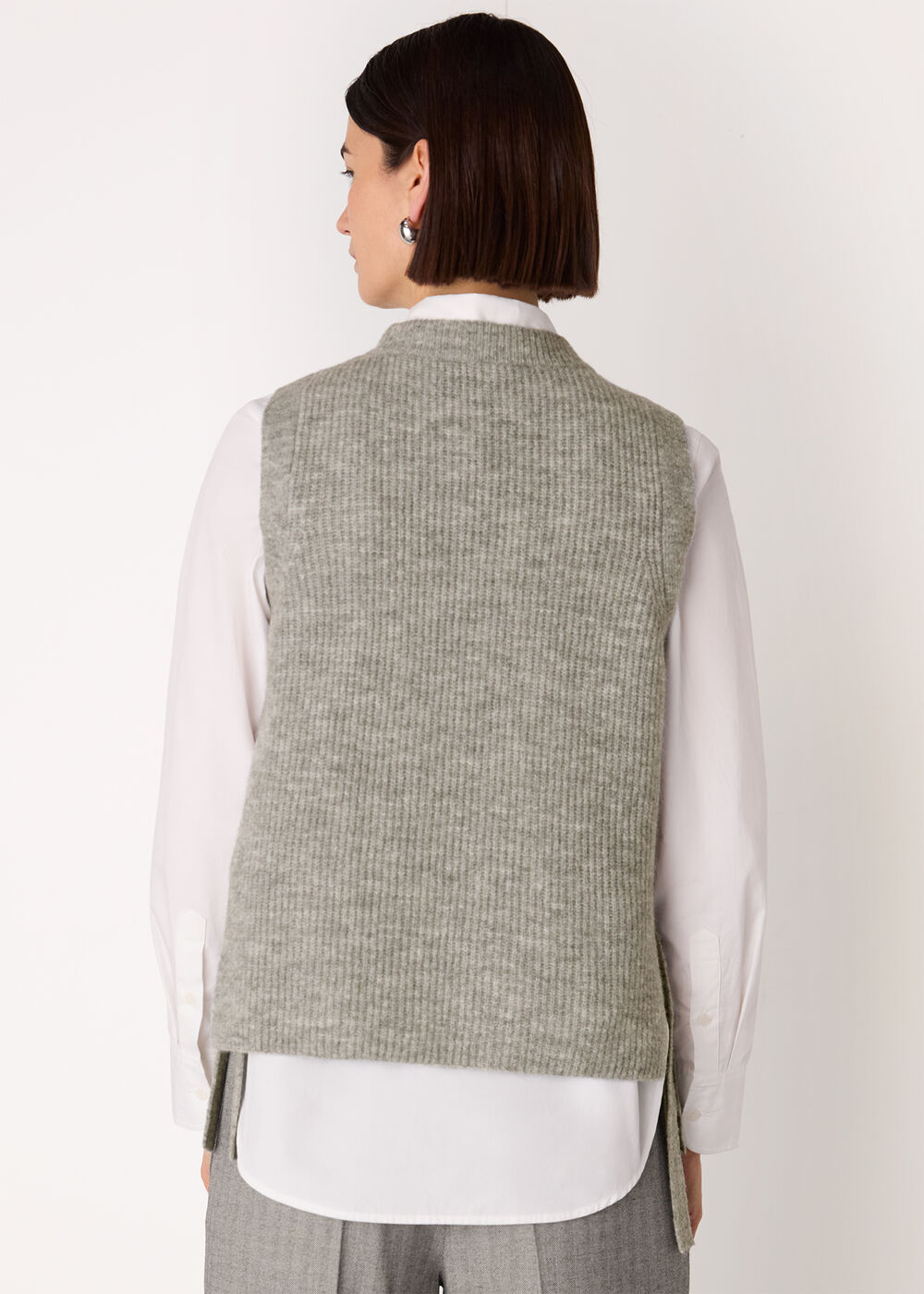 Wool Mix Side Tie Detail Tank