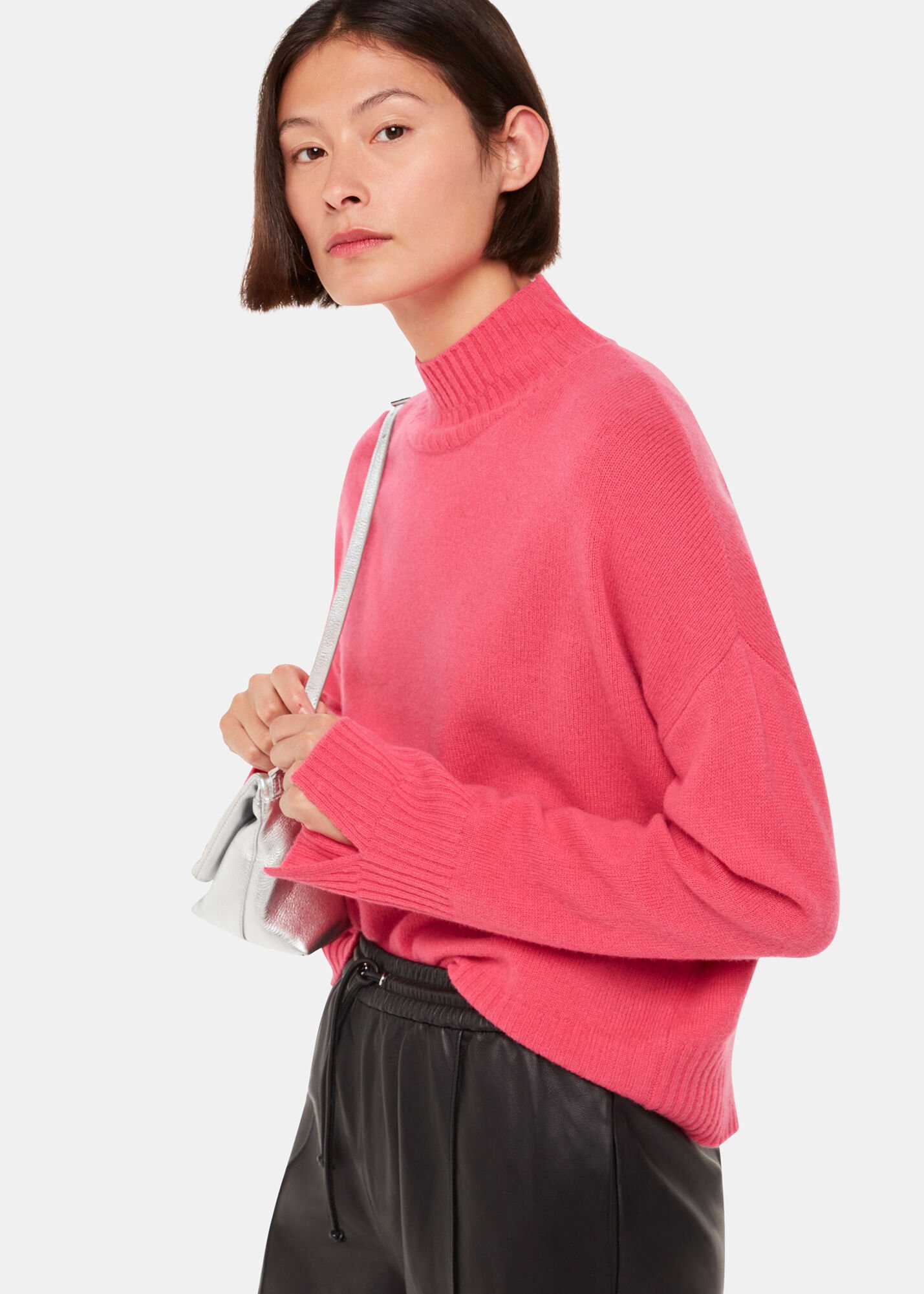 Pink funnel neck best sale jumper