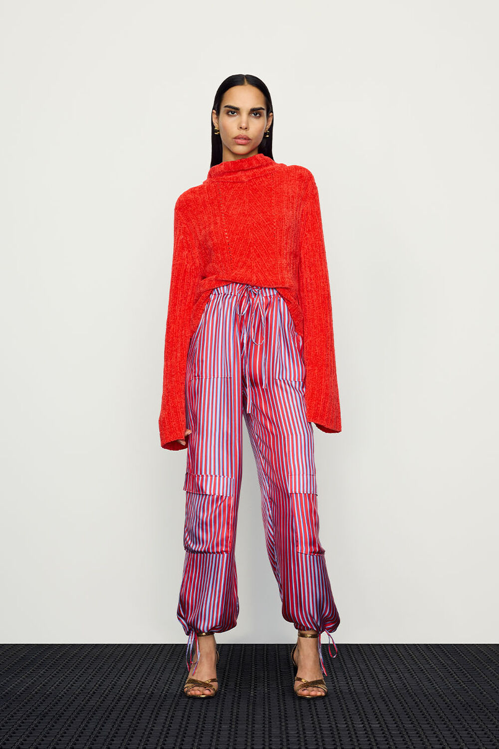 Tangle Stripe Silk Mix Trouser