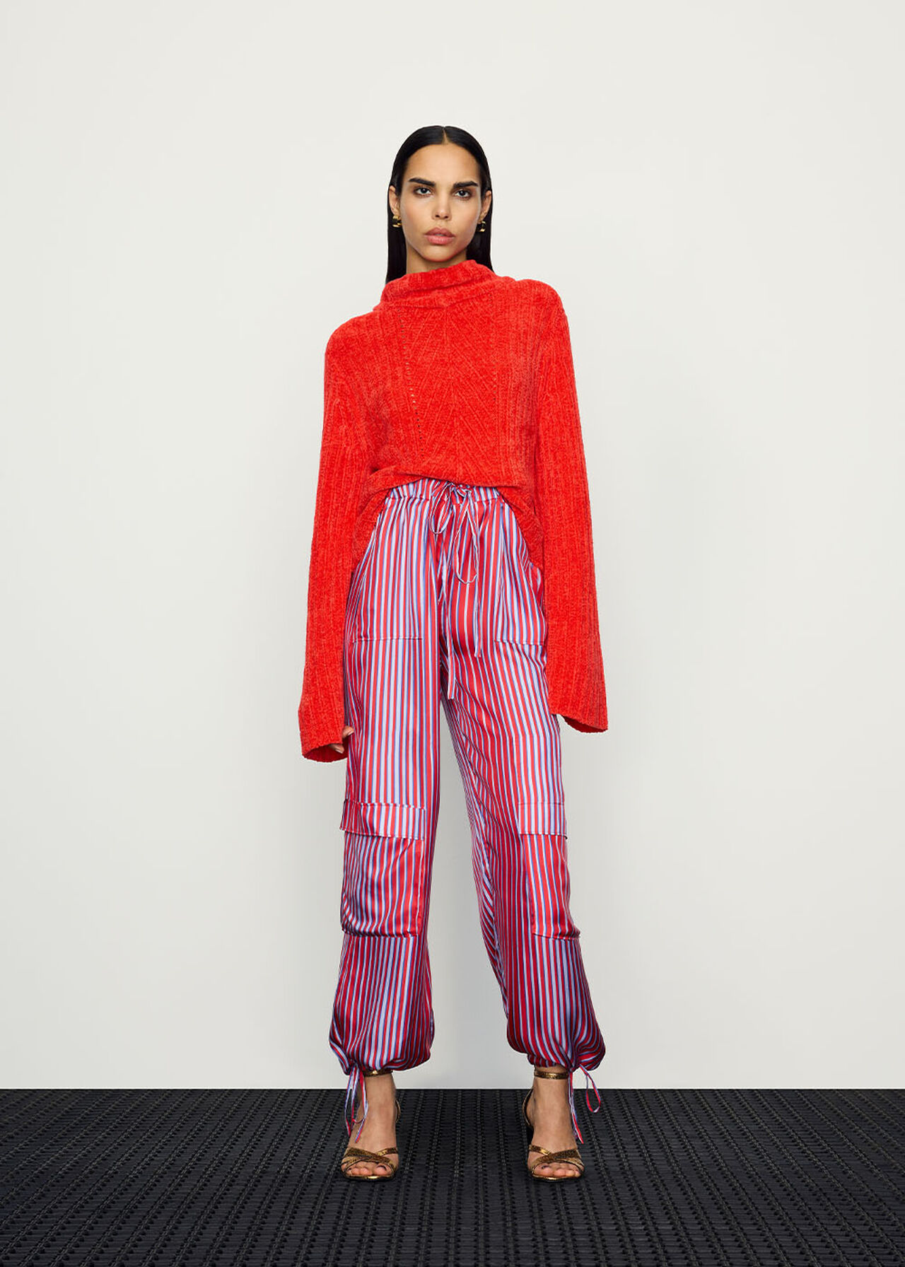 Tangle Stripe Silk Mix Trouser