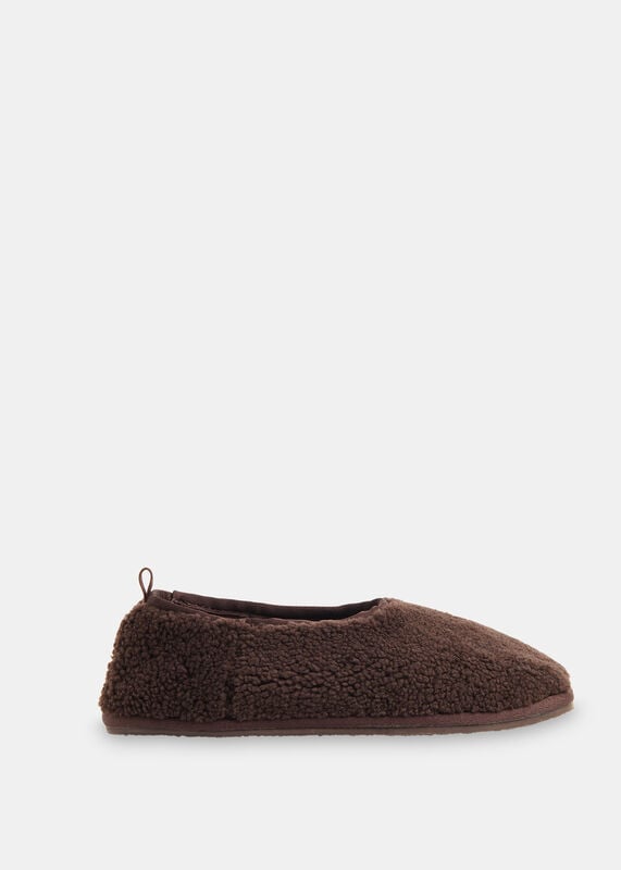 Chocolate Shearling Ballet Slipper