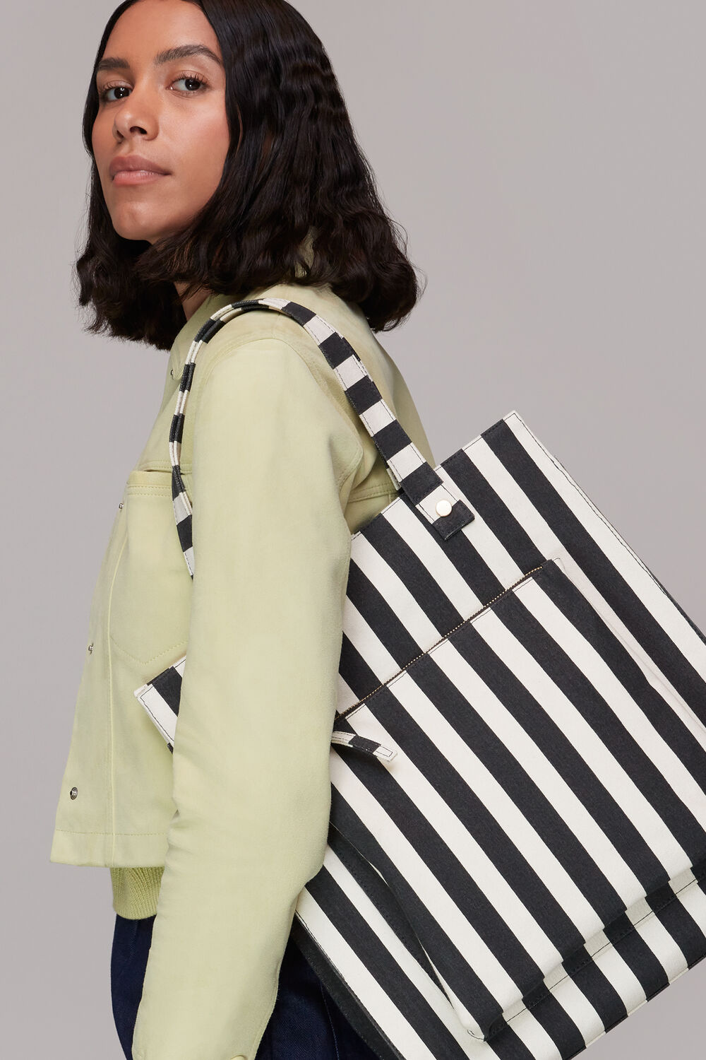 Sena Striped Canvas Tote