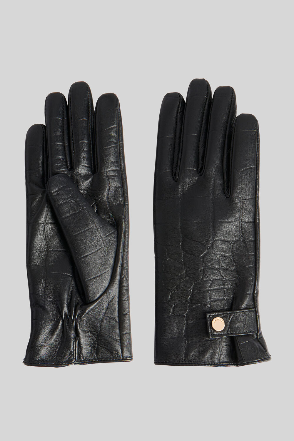 Croc Leather Glove Black