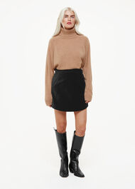 Petite Velvet Curved Hem Mini Skirt