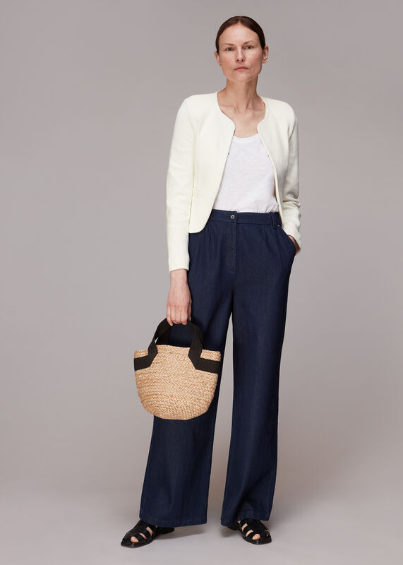 Collarless Jersey Jacket