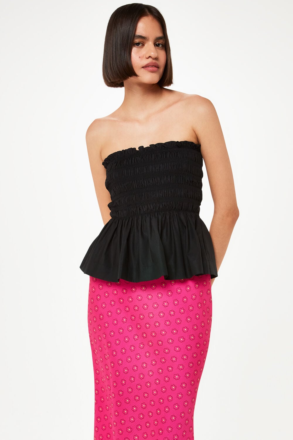 Flower Charm Bias Cut Skirt