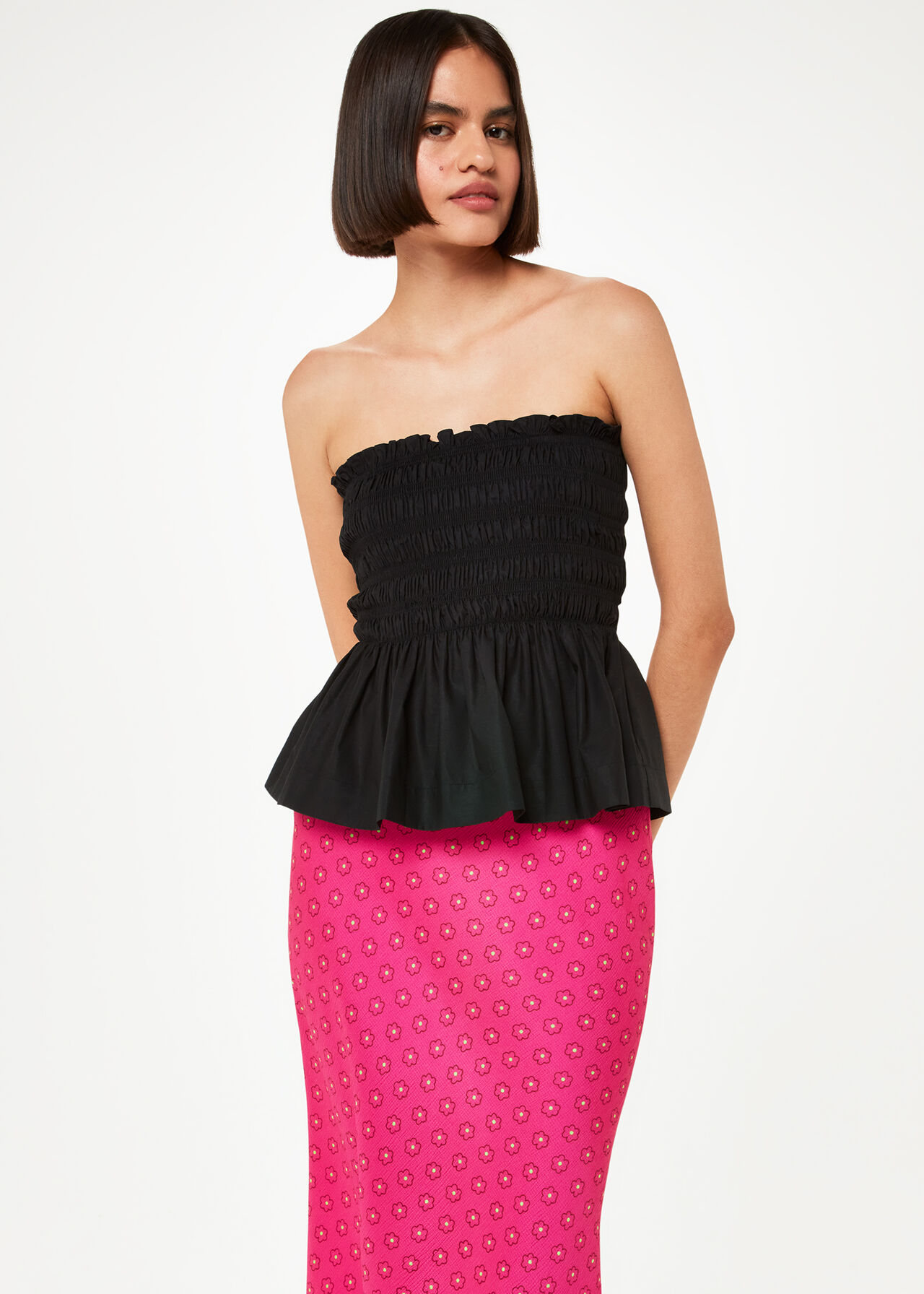 Flower Charm Bias Cut Skirt