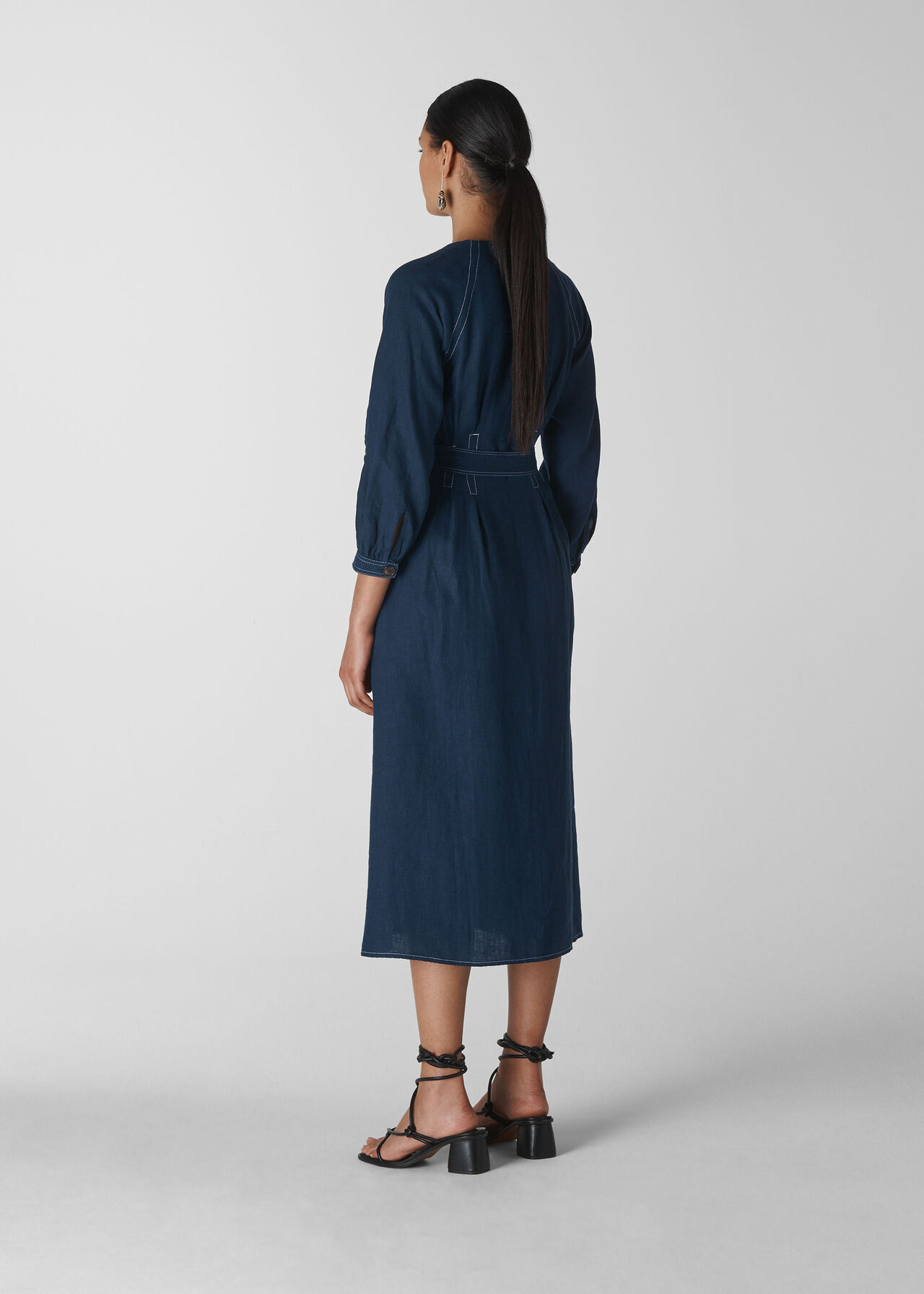 Tansey Linen Dress Navy